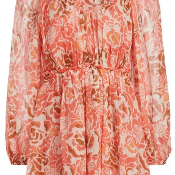 TANYA TAYLOR Dress York Lined Guava Multi - Picture 2 of 13